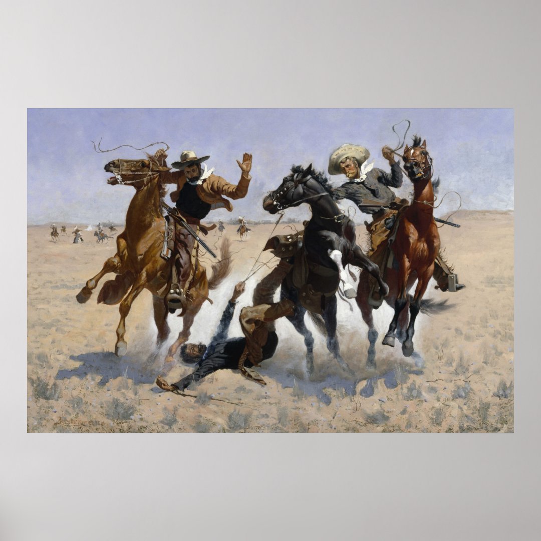 Aiding A Comrade by Frederic Remington Poster Zazzle