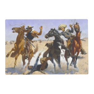Aiding a Comrade Frederic Remington 1890 Laminated Placemat