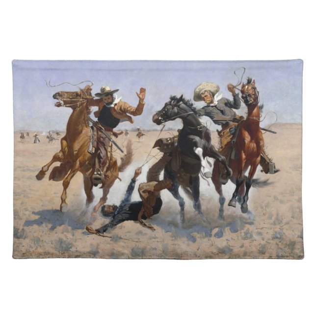 Aiding a Comrade Remington Fine Art Cloth Placemat (Front)