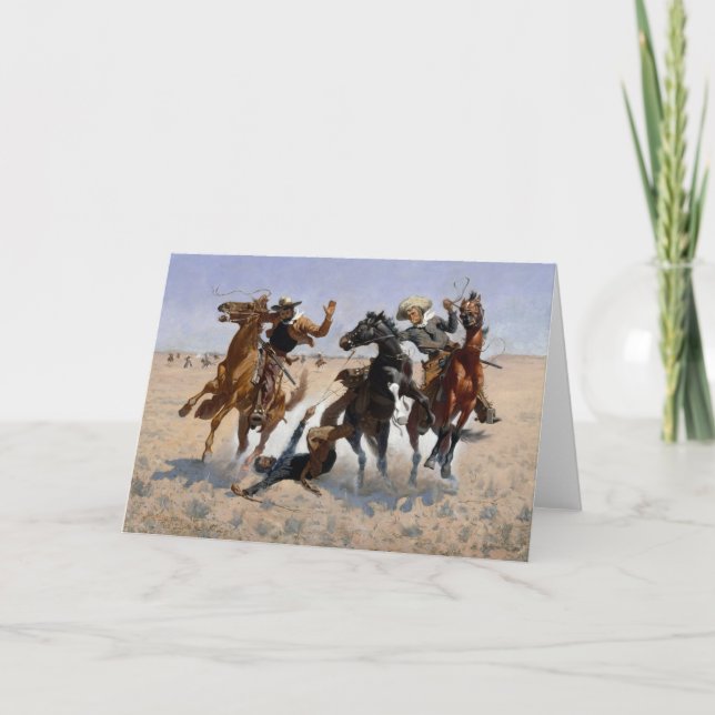 Aiding a Comrade Remington Fine Art Greeting Card (Front)