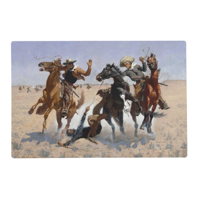 Aiding a Comrade Remington Fine Art Placemat (Front)