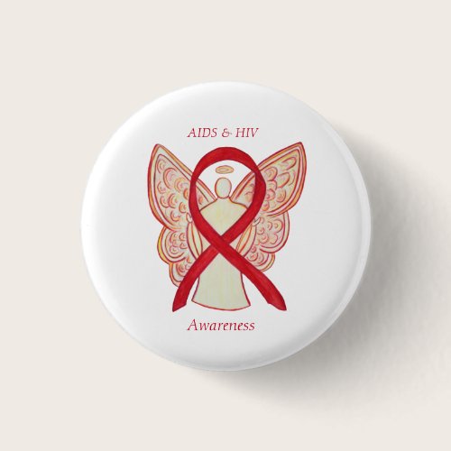AIDS and HIV Awareness Ribbon Angel Customized Pin AIDS and HIV Awareness Ribbon Angel Customized Pin
