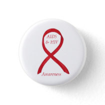 AIDS and HIV Awareness Ribbon Customized Pin