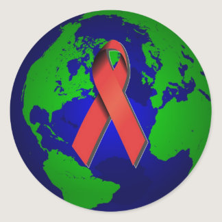 AIDS Awareness for All Classic Round Sticker