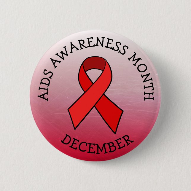 AIDS AWARENESS MONTH DECEMBER BUTTON (Front)