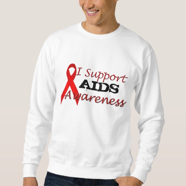 AIDS Awareness Red Ribbon Design Sweatshirt (Front)