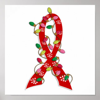 AIDS Christmas Lights Ribbon Poster
