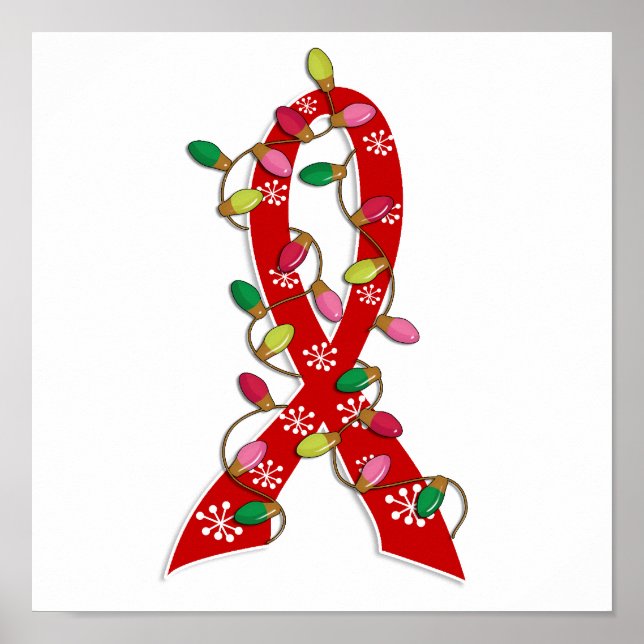 AIDS Christmas Lights Ribbon Poster (Front)