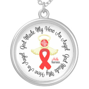 AIDS God Made My Hero An Angel Silver Plated Necklace