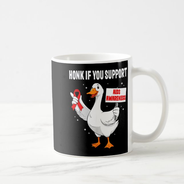 Aids_hiv Awareness Funny Goose World Aids Day Red  Coffee Mug (Right)
