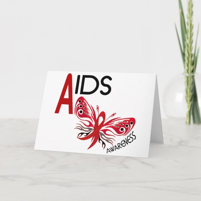 AIDS / HIV Butterfly 3 Awareness Card (Front)