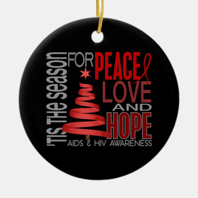 AIDS HIV Christmas 1 Ornaments (Front)