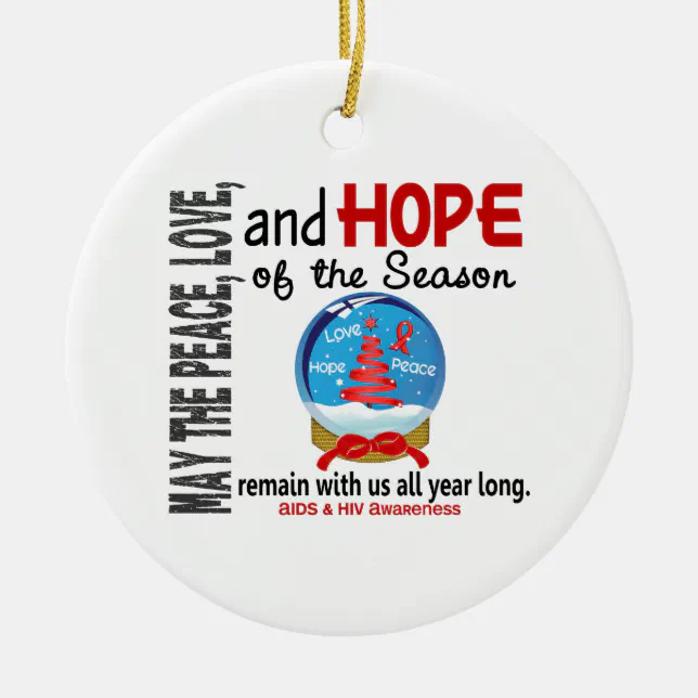 AIDS HIV Christmas 3 Snow Globe Ornaments (Front)