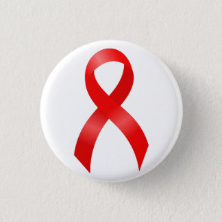 AIDS | HIV | Heart Disease | Stroke | Red Ribbon Pinback Button