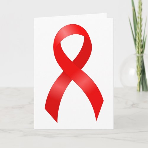 AIDS  HIV  Heart Disease  Stroke _ Red Ribbon Thank You Card