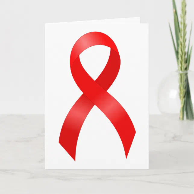 AIDS & HIV | Heart Disease & Stroke - Red Ribbon Thank You Card (Front)