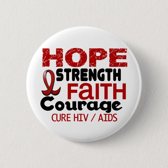 AIDS HIV HOPE 3 PINBACK BUTTON (Front)