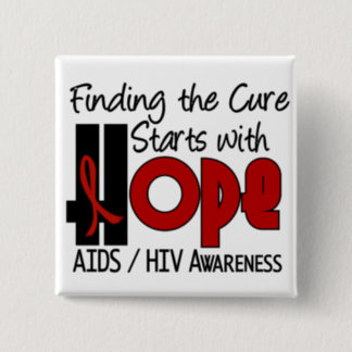 AIDS HIV HOPE 4 PINBACK BUTTON