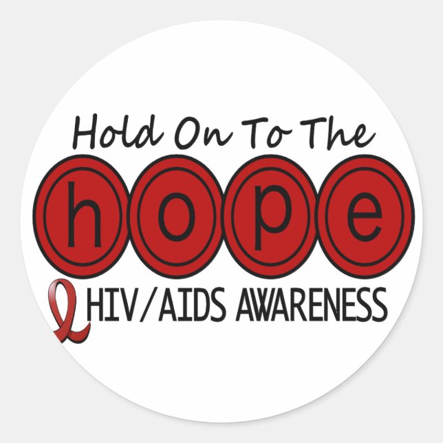 AIDS HIV HOPE 6 CLASSIC ROUND STICKER (Front)