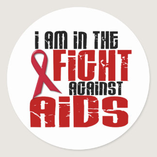 AIDS HIV In The Fight 1 Classic Round Sticker