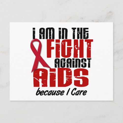 AIDS HIV In The Fight 1 I Care Postcard