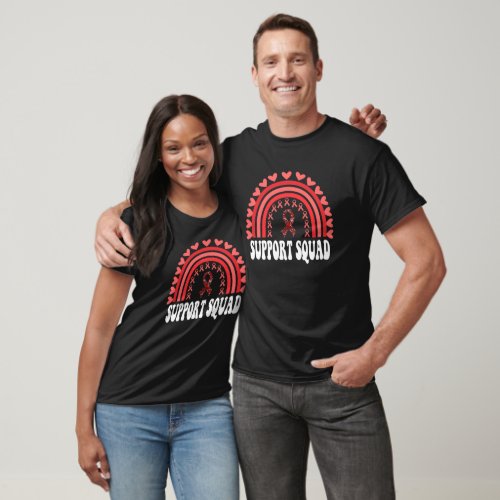 AIDS HIV Support Squad Red Ribbon Awareness  T_Shirt