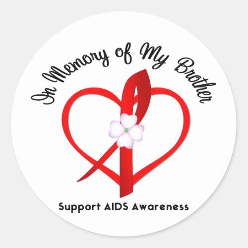 AIDS In Memory of My Brother Classic Round Sticker