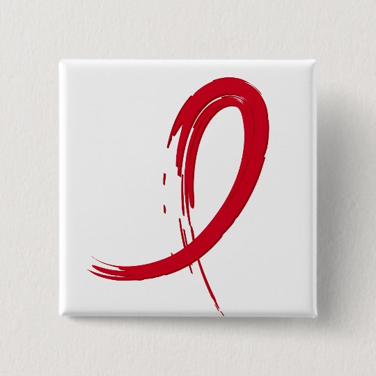 AIDS Red Ribbon A4 Pinback Button