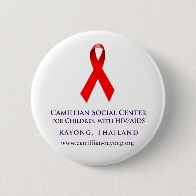 AIDS Ribbon (button) Button (Front)