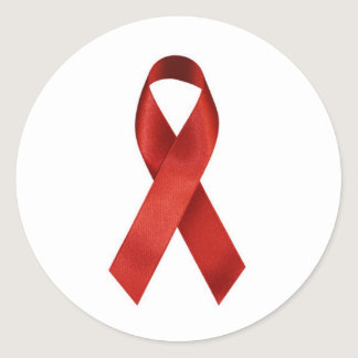 aids-ribbon classic round sticker
