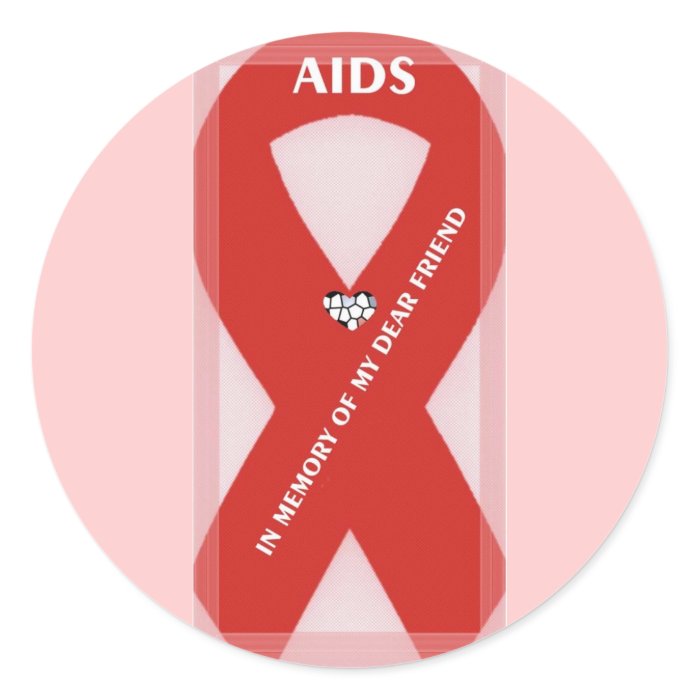 AIDS RIBBON STICKERS