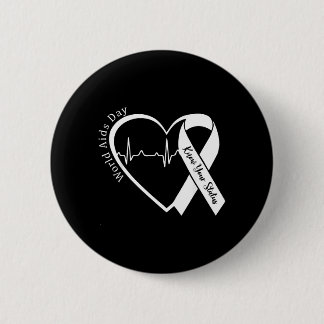 Aids Support Red Ribbon World Aids Day Hiv Aids Button
