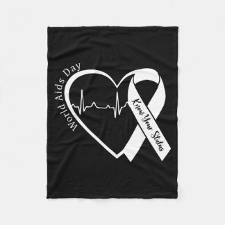 Aids Support Red Ribbon World Aids Day Hiv Aids Fleece Blanket