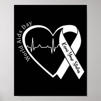 Aids Support Red Ribbon World Aids Day Hiv Aids Poster