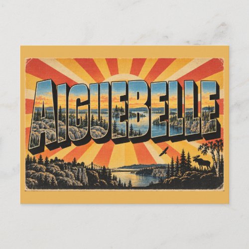 Aiguebelle QC Ancient Rocks Boreal Forest Art Postcard