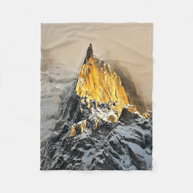 Aiguille des Deux Aigles Sunrise, Chamonix Fleece Blanket (Front)