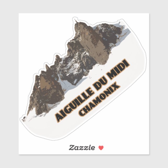 Aiguille du Midi, Mont Blanc Mountain Sticker (Sheet)