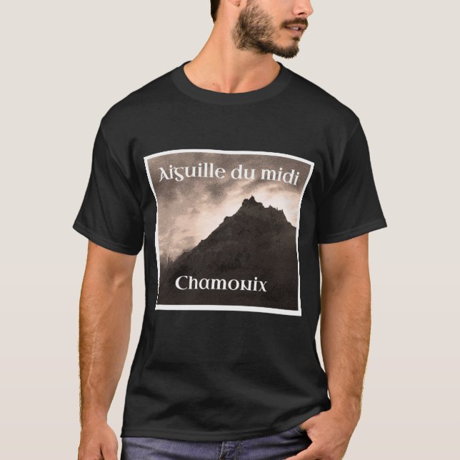 Aiguille du Midi, Mont Blanc Mountain T-Shirt (Front)