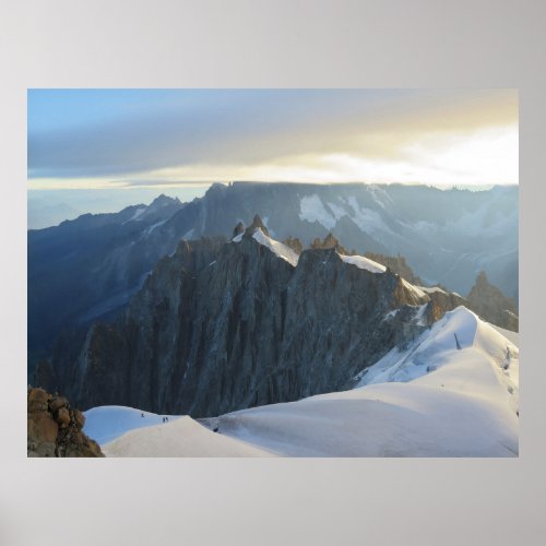Aiguille du Midi sunrise Chamonix Poster
