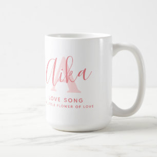 Aika name meaning monogram A coral text Coffee Mug