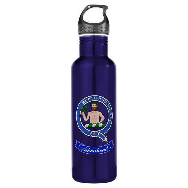 Aikenhead Clan Badge Personalized Stainless Steel Water Bottle (Front)