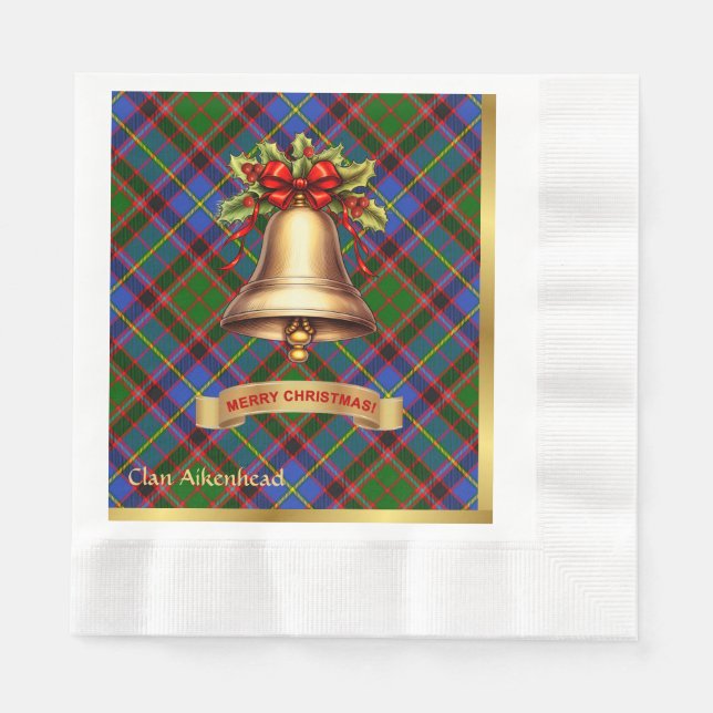 Aikenhead Personalized Tartan Christmas Napkins (Front)