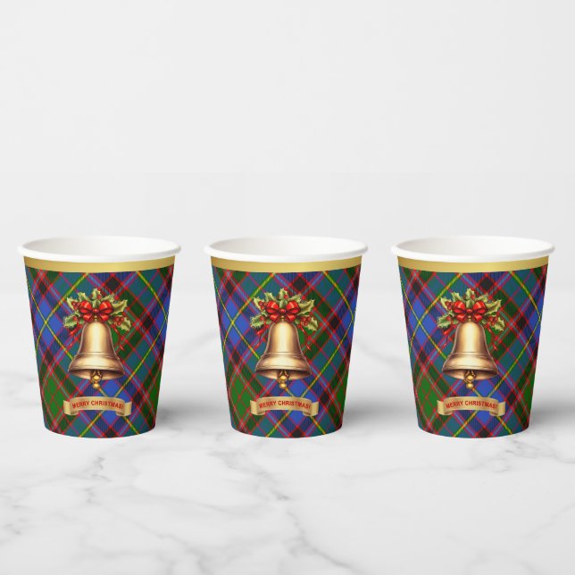 Aikenhead Personalized Tartan Christmas  Paper Cups (Multi)