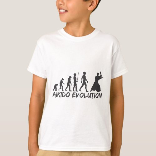 Aikido Japanese Martial Art Evolution Funny T_Shirt