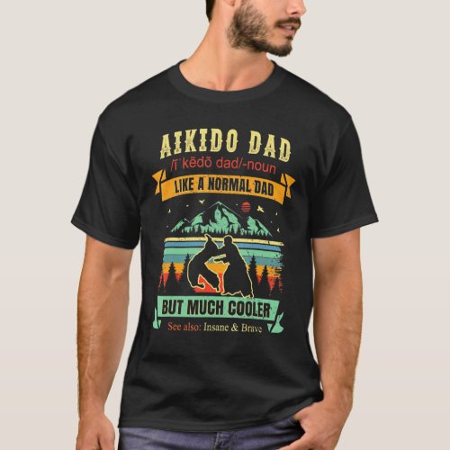 Aikido Self Defense Martial Art Retro Dad Vintage T_Shirt