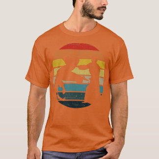 Aikido Silhouette On A Distressed Retro Sunset gra T-Shirt