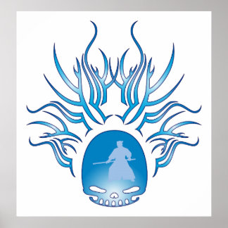 Aikido Skull Poster