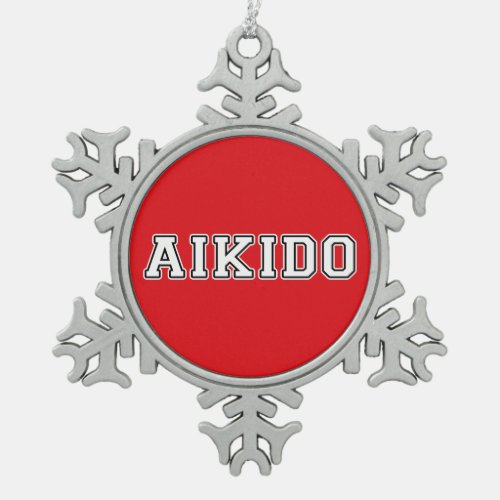 Aikido Snowflake Pewter Christmas Ornament