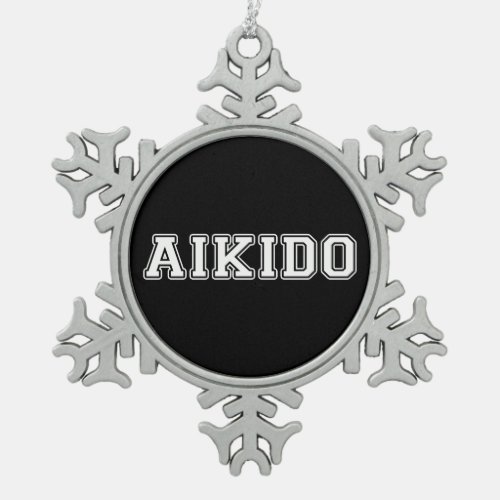 Aikido Snowflake Pewter Christmas Ornament