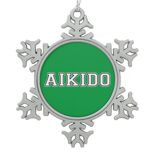 Aikido Snowflake Pewter Christmas Ornament